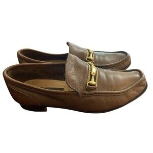 Bruno Magli  Slip On Loafer Shoes Mens Sz 7‎ Loafers Leather Brown
